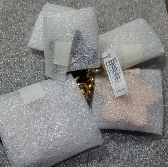 Coach Wildflower Bag Charm Key Chain 3D Leather Gold Chain Pink Multi Colors NWT - Picture 4 of 12